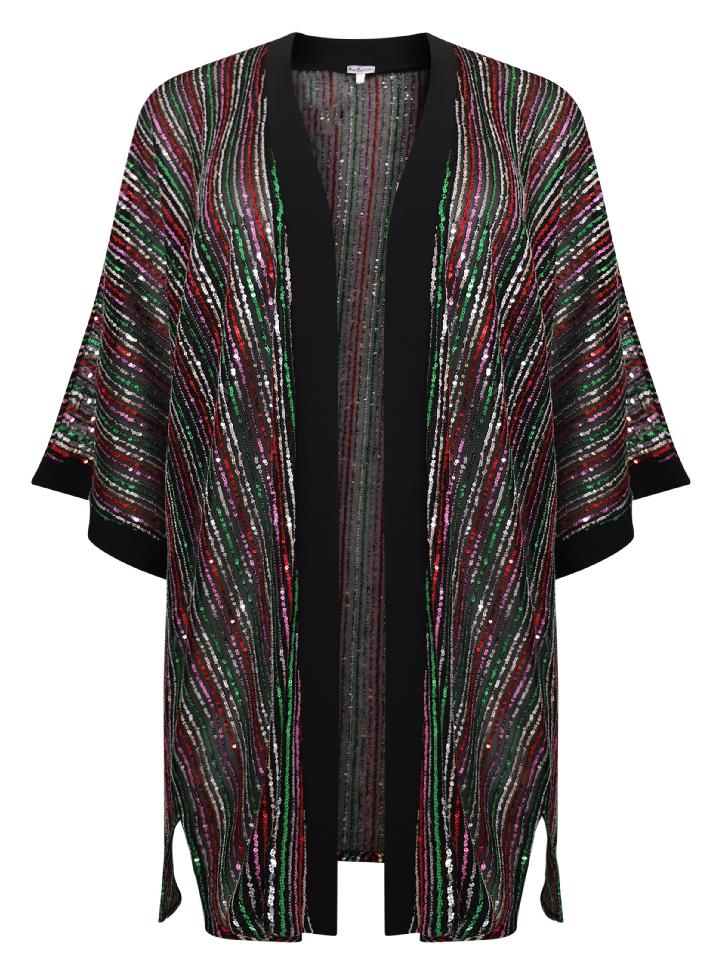 Frauen Große Größen Yoek Kimono 'Rainbow' in Mischfarben - TJ28234