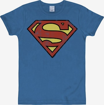 LOGOSHIRT Shirt 'Superman' in Blue: front