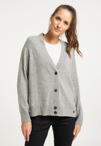 DreiMaster Vintage Knit Cardigan in Grey: front