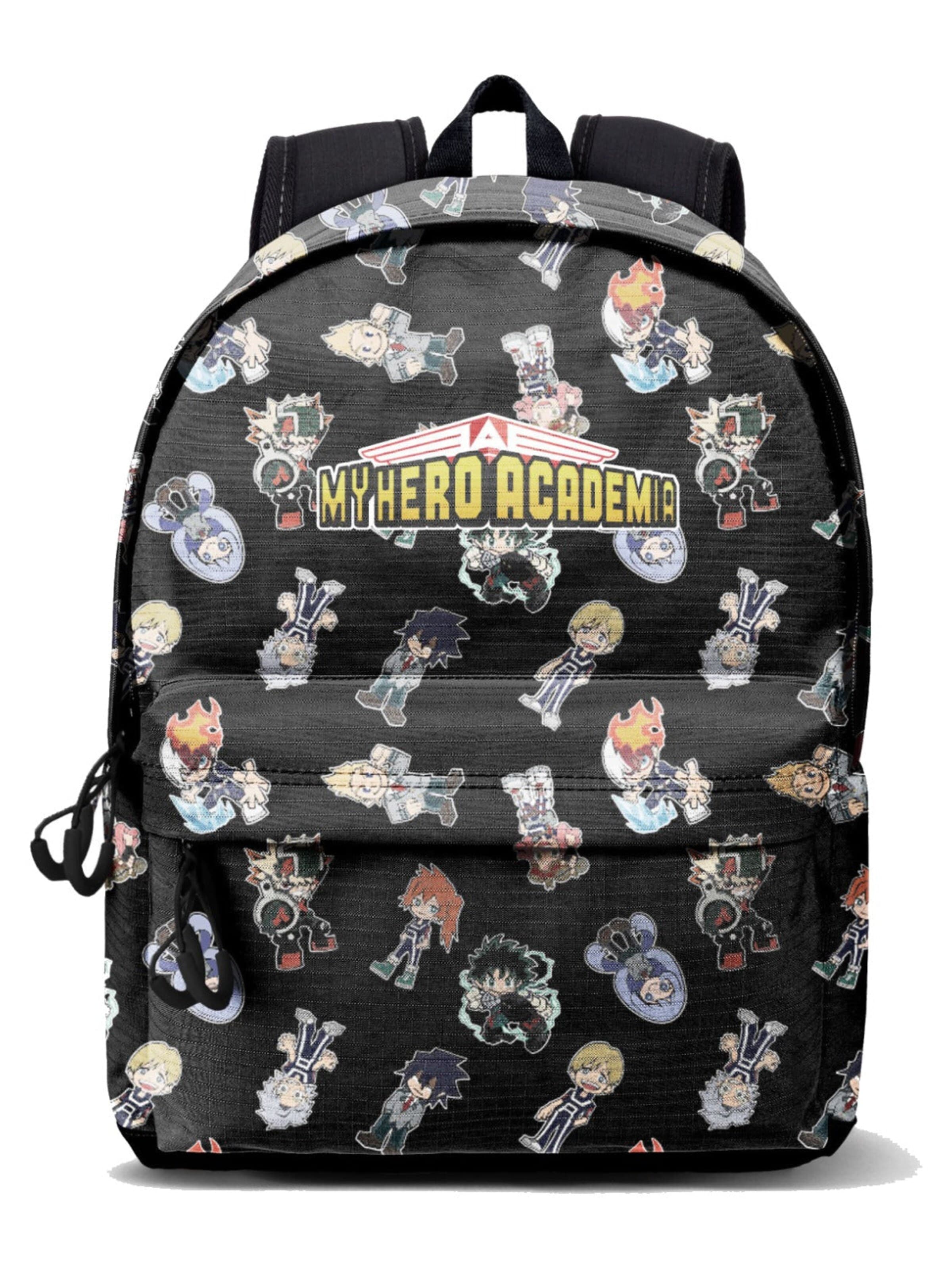 My Hero Academia Rugzak 'My Hero Academia Rugzak Chibi Characters Hoogte 44cm' in Zwart: voorkant