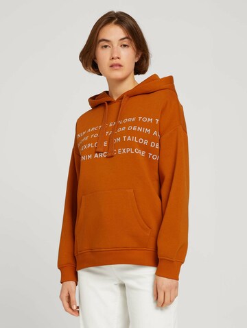 TOM TAILOR DENIM Sweatshirt in Orange: front