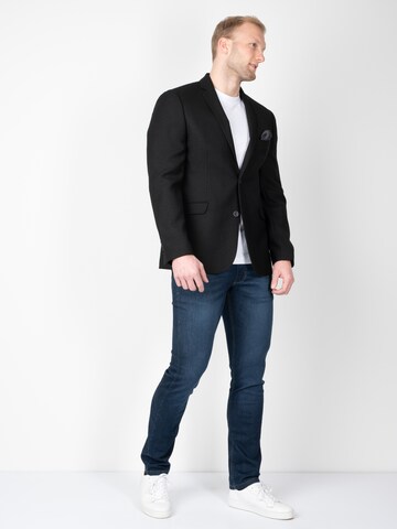 Sunwill Slim fit Suit Jacket 'Structure' in Black
