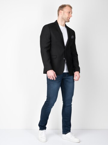 Coupe slim Veste de costume 'Structure' Sunwill en noir