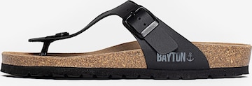 Bayton Teenslipper 'Mercure' in Zwart: voorkant