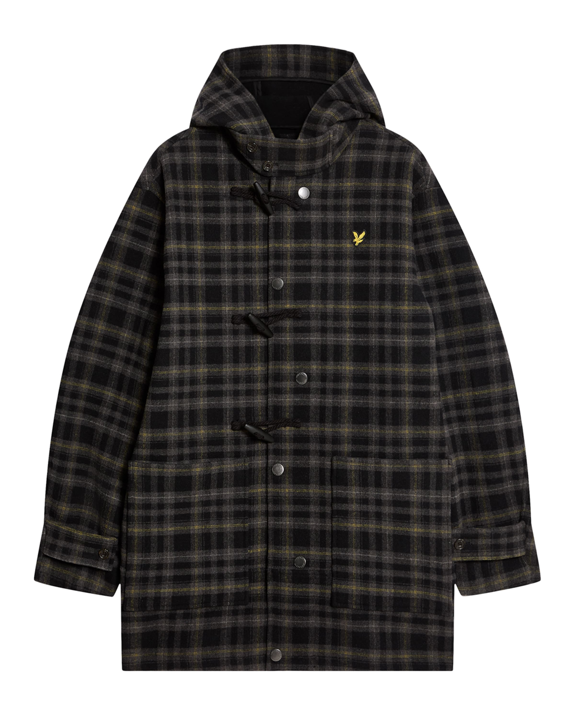 Lyle & Scott Tussenjas 'Modular Tartan' in Zwart: voorkant