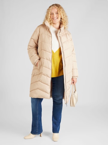 Vero Moda Curve Winter Coat in Beige