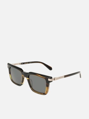 FERRAGAMO Zonnebril 'Ferragamo SF2103S Khaki horn 53/21/145 MAN Sunglasses' in Beige
