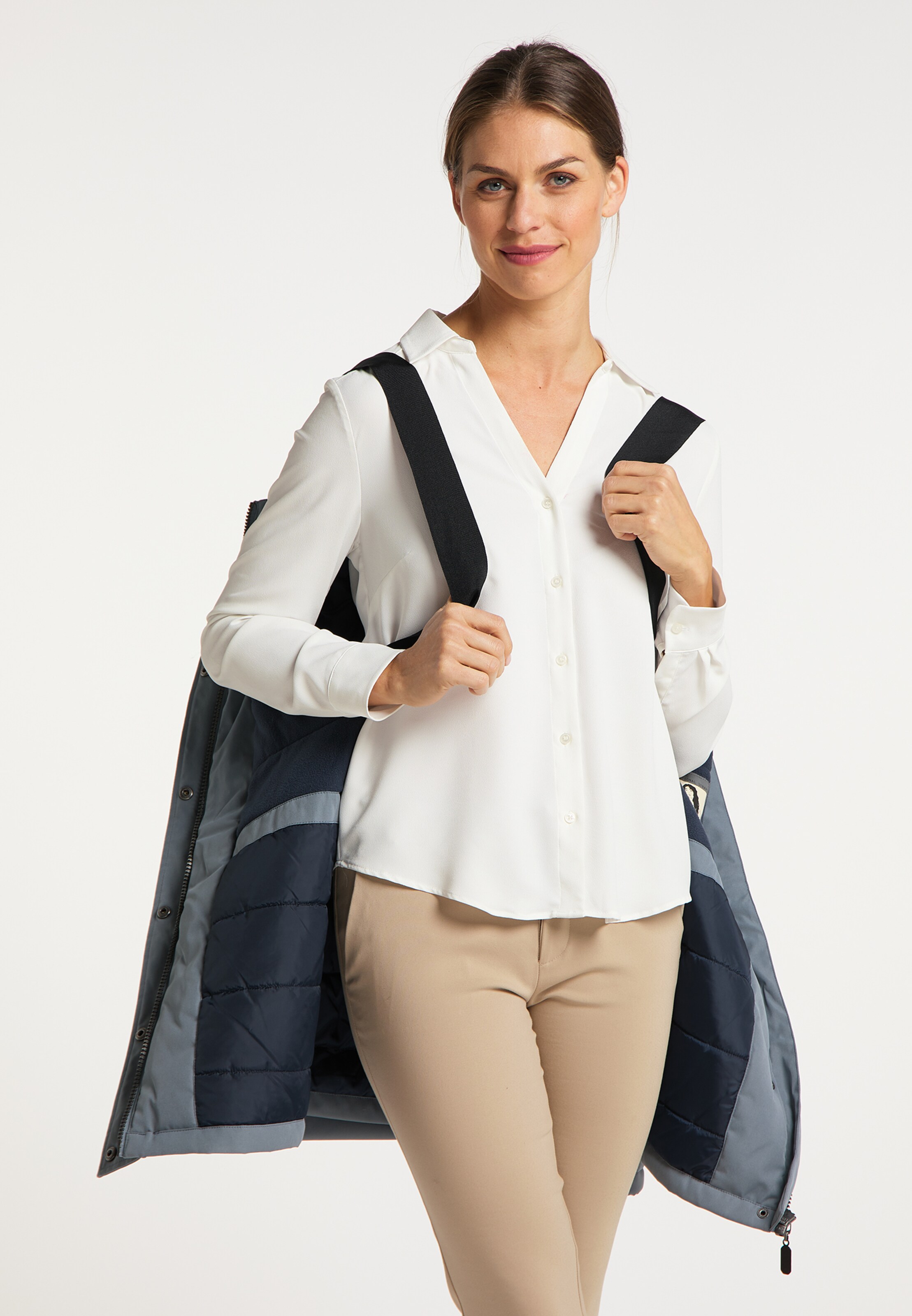 Frauen Große Größen DreiMaster Klassik Parka in Rauchblau - GS23795 Frauen Große Größen DreiMaster Klassik Parka in Rauchblau - GS23795