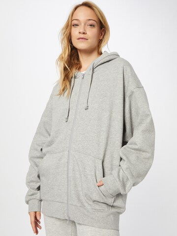 WEEKDAY Zip-Up Hoodie in Grey: front