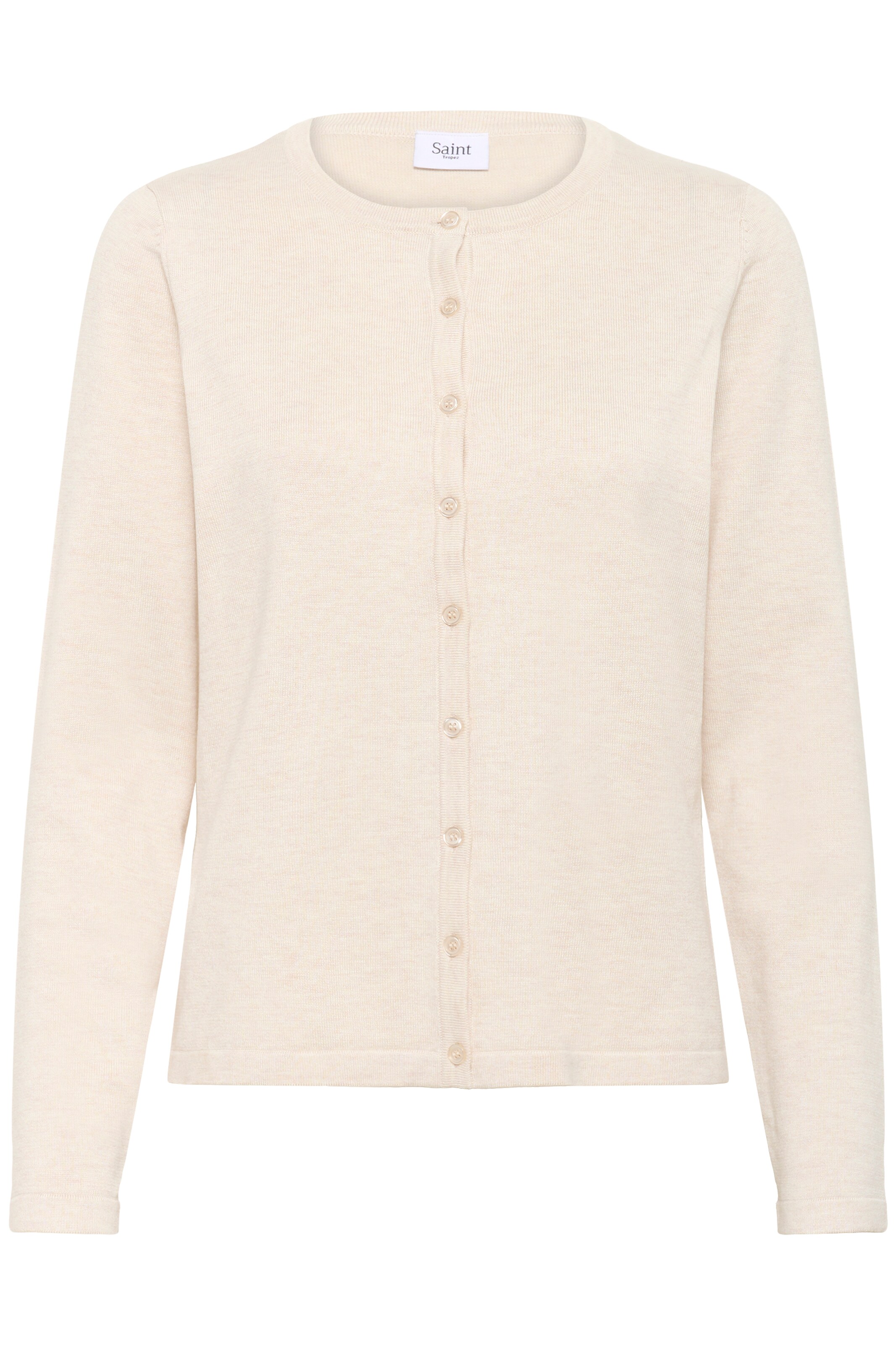 SAINT TROPEZ Knit Cardigan in Beige: front