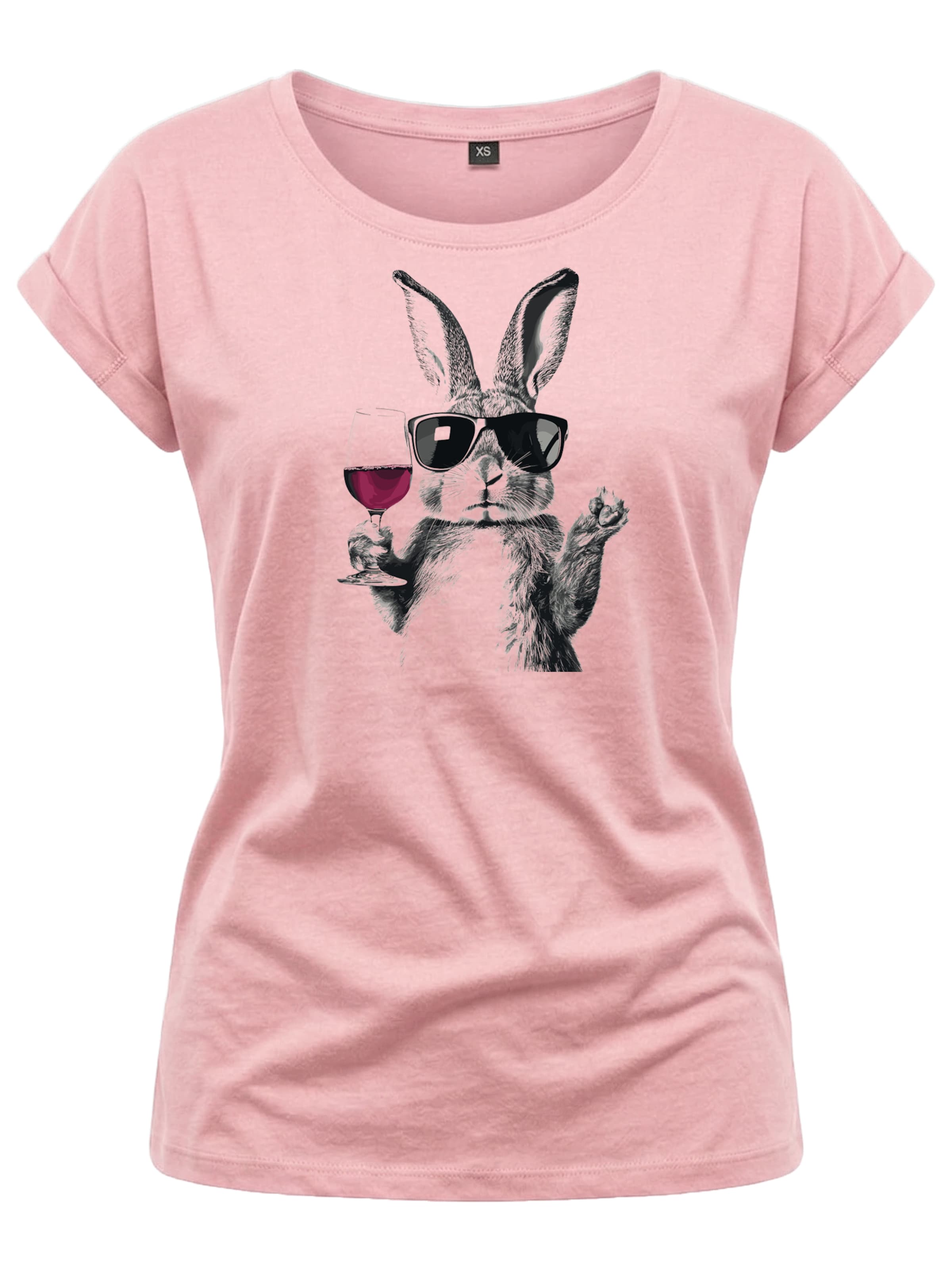 MAKAYA Shirt 'Wein Hase' in Pink: front