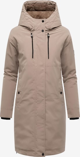 NAVAHOO Pitkä talvitakki 'Hageltanz 14' värissä beige / musta, Tuotenäkymä