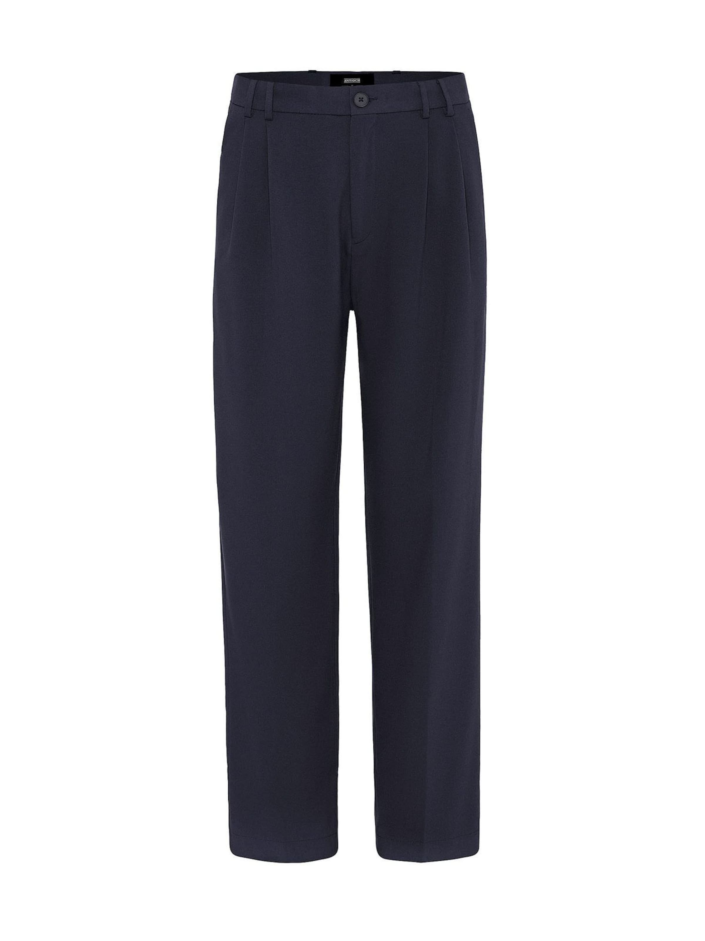 Antioch regular Bukser med lægfolder i blå: forside