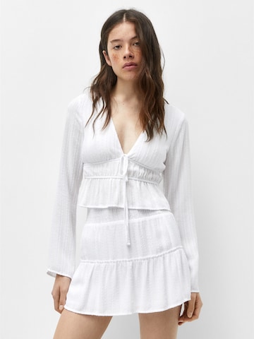 Chemisier Pull&Bear en blanc : devant