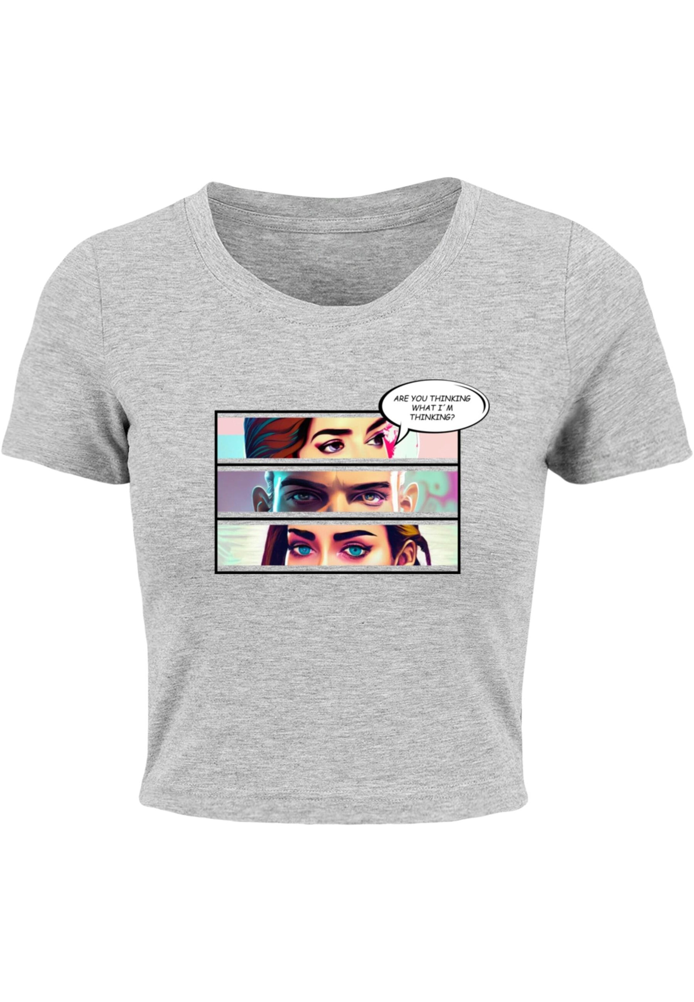 Merchcode Shirt 'Thinking Comic' in Grey: front