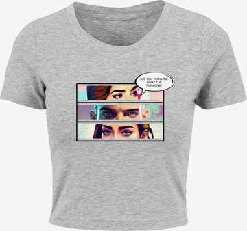 Merchcode T-Shirt 'Thinking Comic' in Grau: predná strana