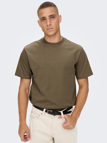 T-Shirt 'Fred' Only & Sons en vert : devant