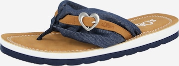s.Oliver Ujjelválasztó-pántos szandál - kék: elől