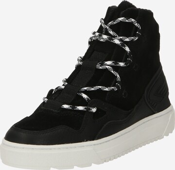 HUB Lace-Up Ankle Boots 'Track' in Black: front