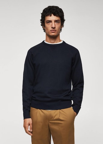 MANGO MAN Sweater 'TEN' in Blue: front