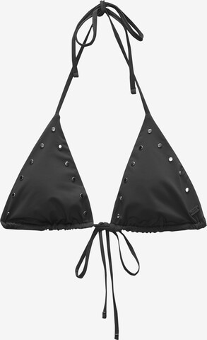 Pull&Bear Trikotni nedrčki Bikini zgornji del 'PACIFIC TACHUELA' | črna barva: sprednja stran