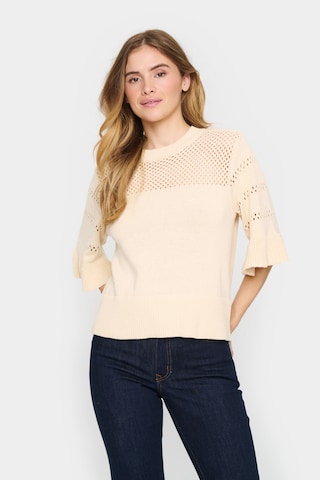 SAINT TROPEZ Sweater 'Zaga' in Beige: front