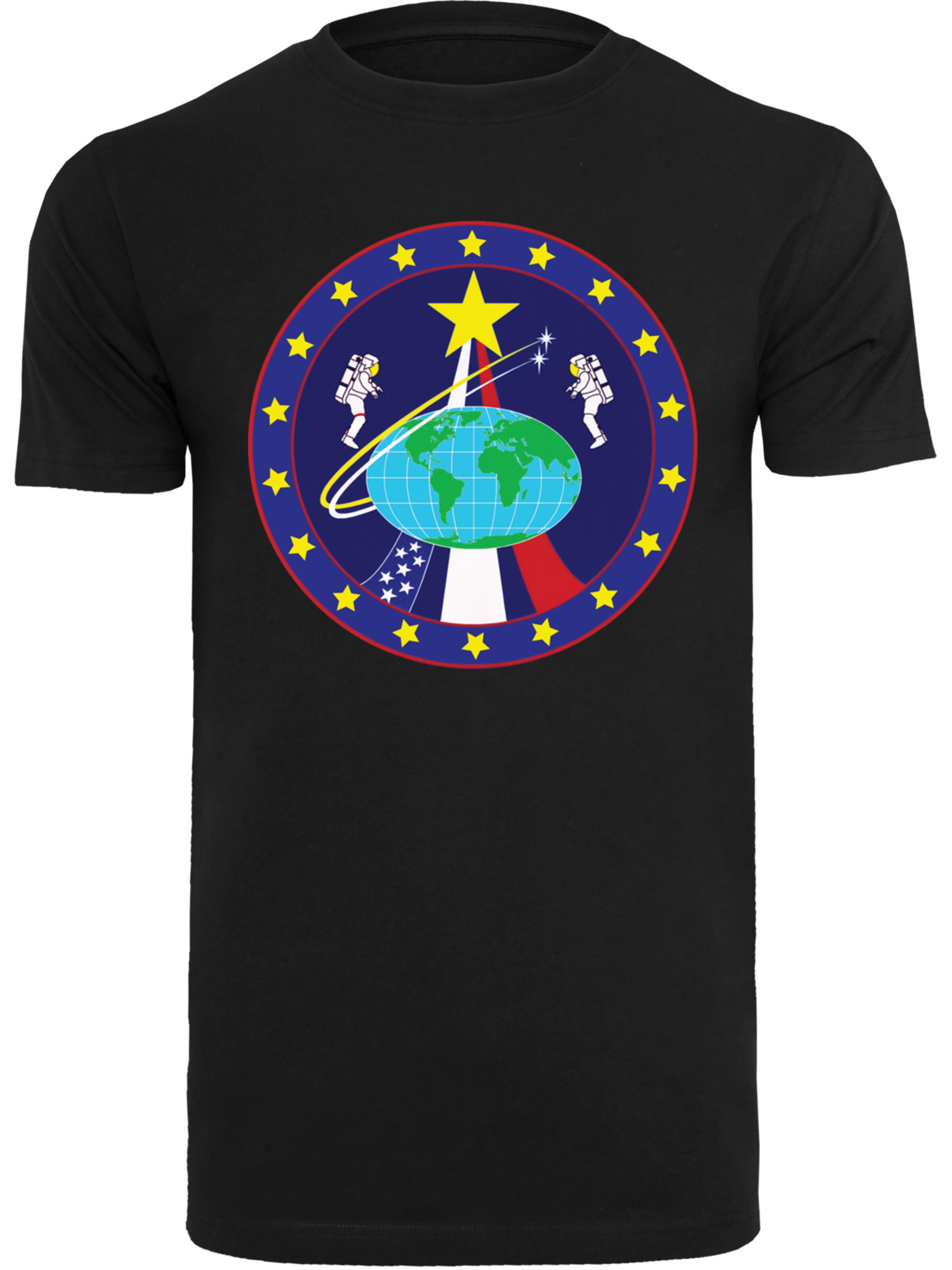F4NT4STIC Shirt 'Nasa Classic Globe Astronauts' in Black: front