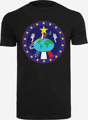 F4NT4STIC Shirt 'Nasa Classic Globe Astronauts' in Zwart: voorkant