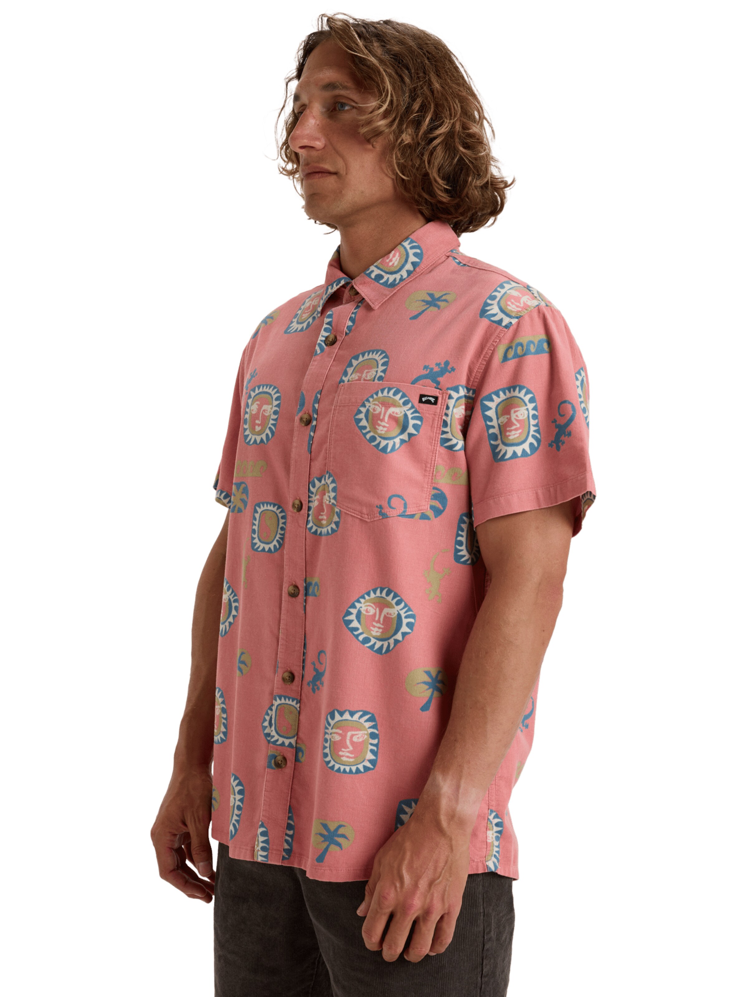 BILLABONG Comfort fit Button Up Shirt 'Solana' in Pink