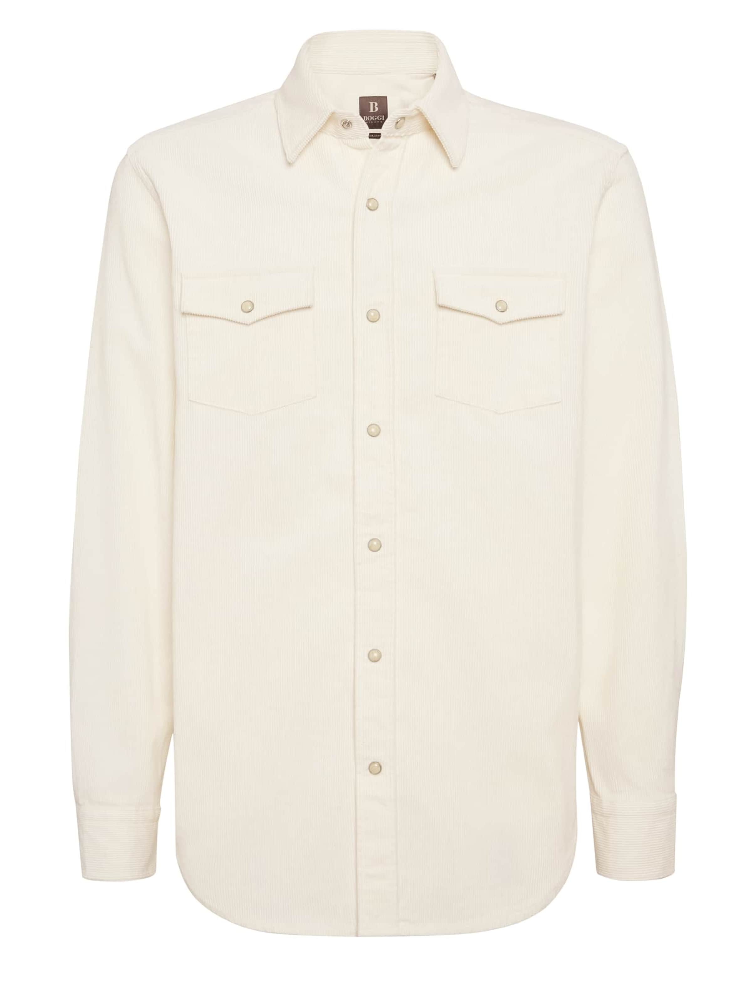 Boggi Milano Regular fit Button Up Shirt in Beige: front
