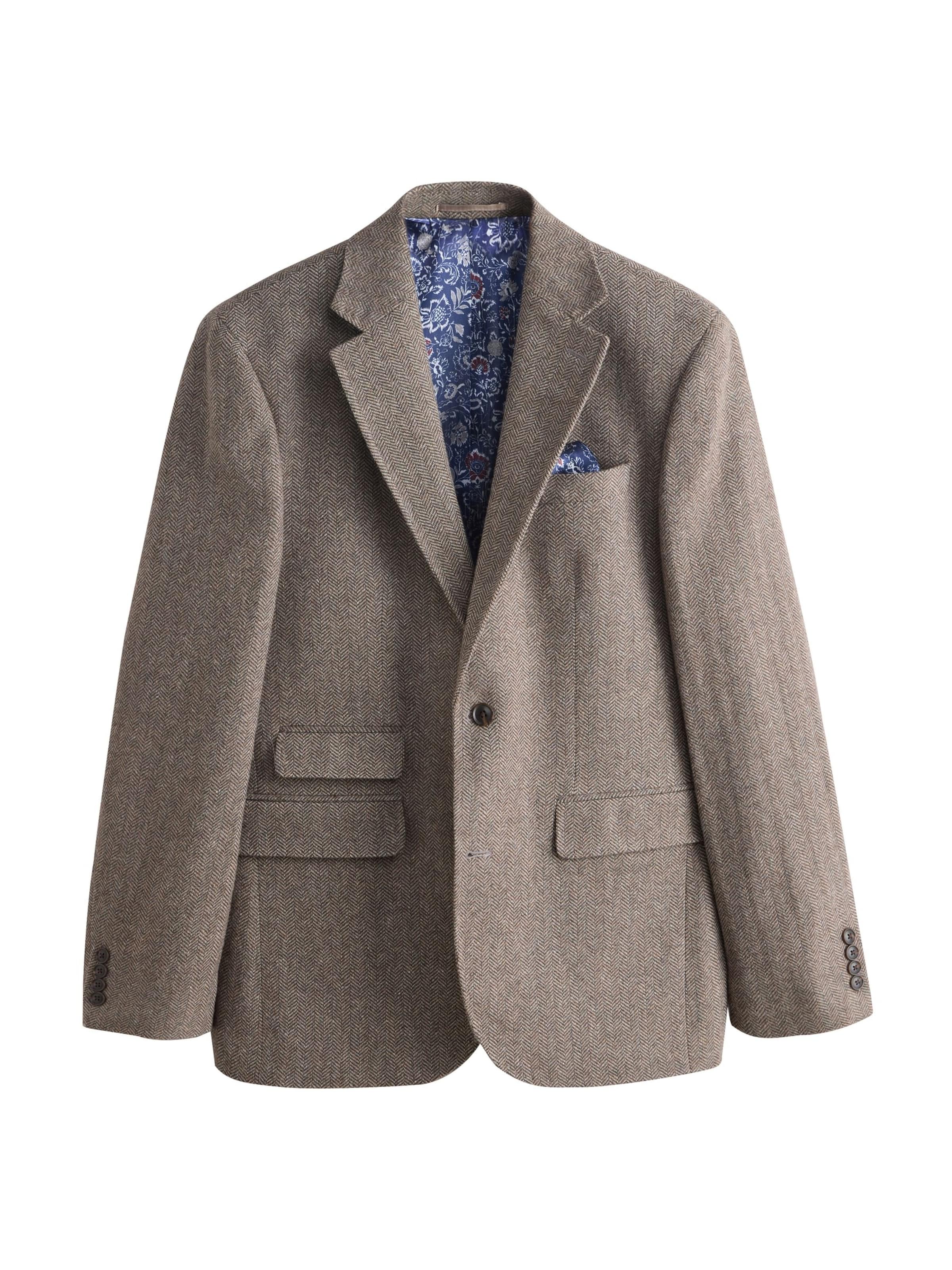 Next Slim fit Business-colbert 'Signature' in Bruin: voorkant