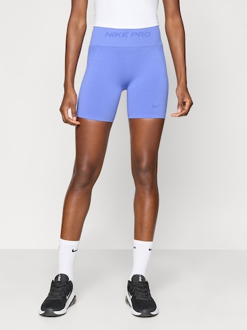 NIKE Skinny Fit Спортен панталон в синьо: отпред