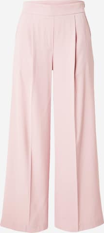 Marks & Spencer Wide leg Pleat-front trousers in Pink: front