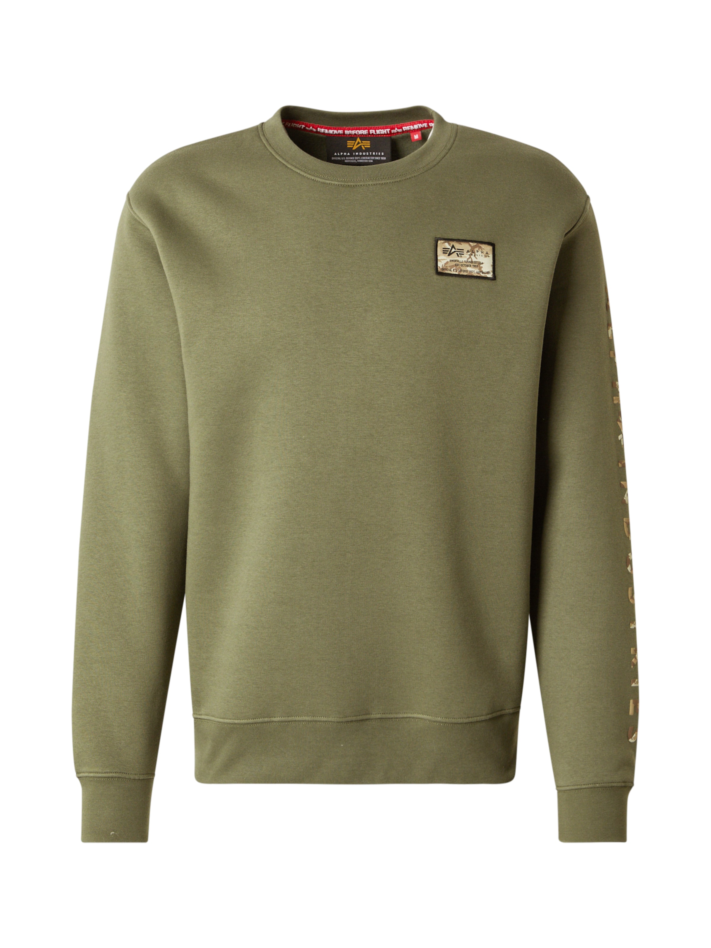 ALPHA INDUSTRIES Sweatshirt i grön: framsida