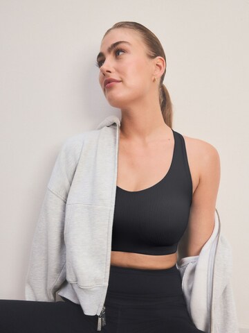 Next Bustier Sport bh 'Active Gerippter' in Zwart