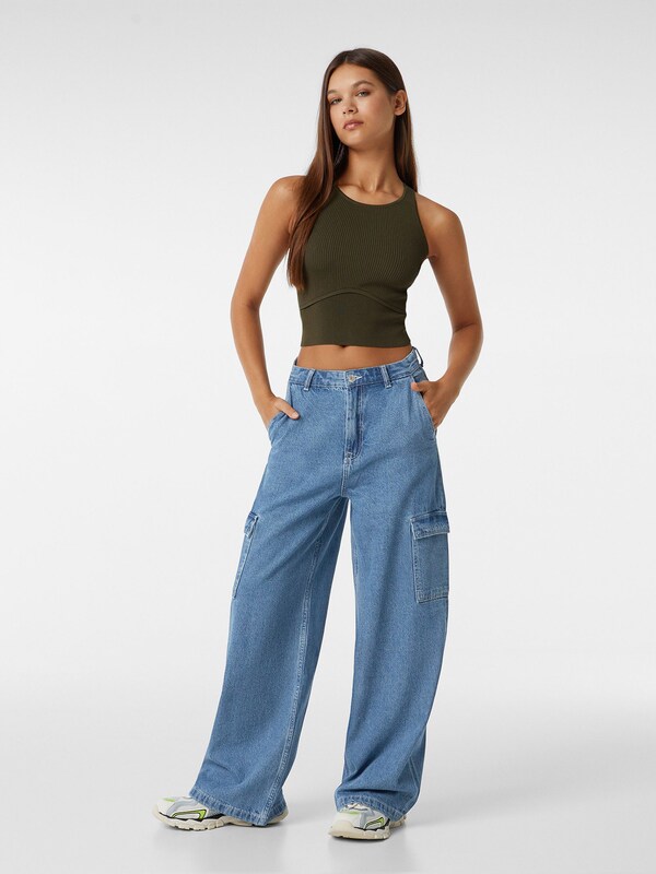 Jeans cargo Bershka en Bleu ABOUT YOU