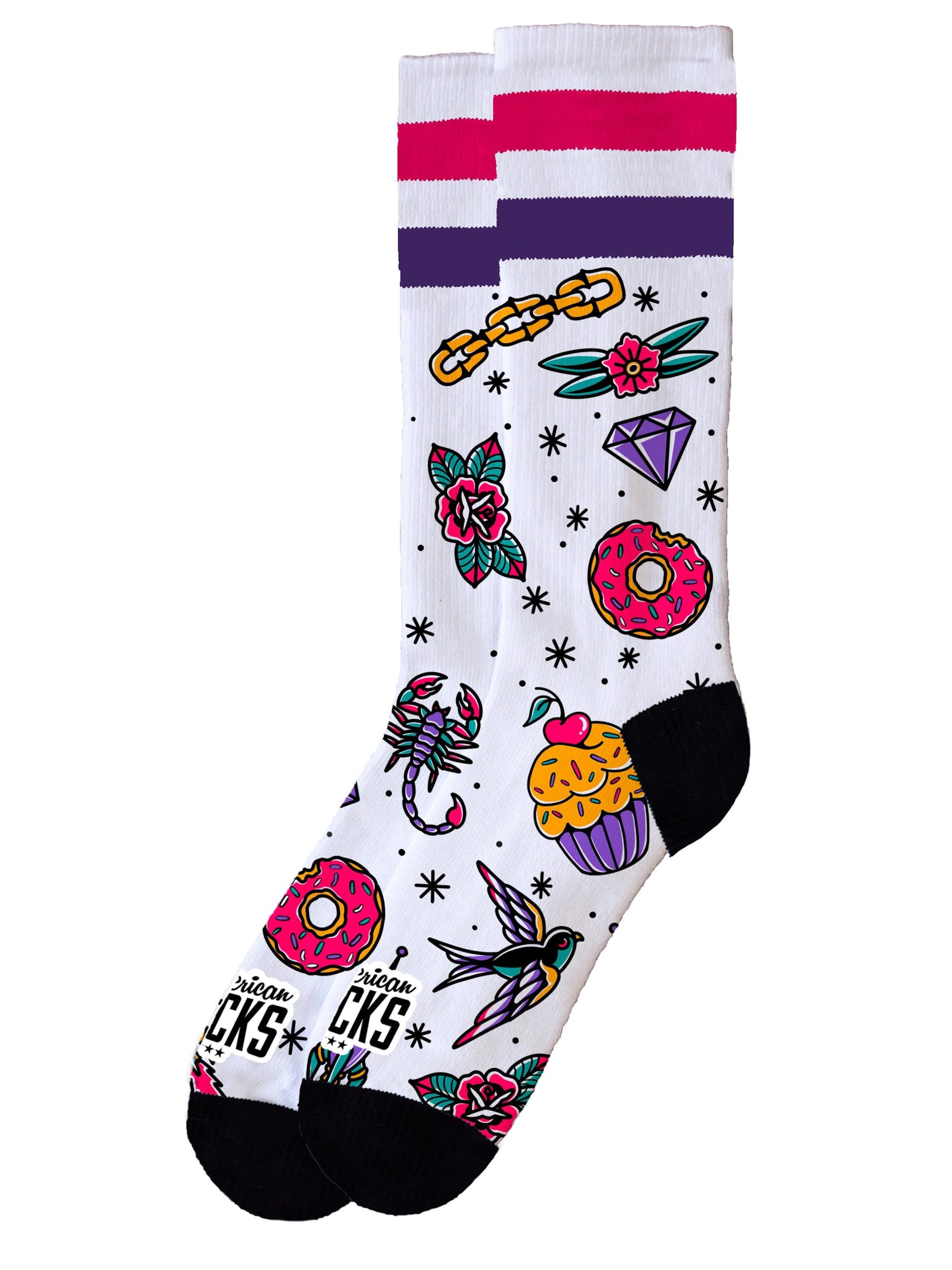 American Socks - Calcetines 'Cupcake' en blanco: frente