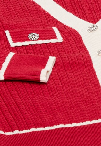 NALLY Knit Cardigan in Red