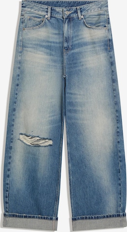 Wide leg Jeans de la Bershka pe albastru: față