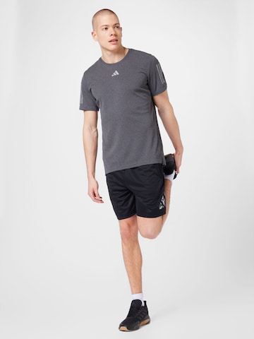 ADIDAS PERFORMANCE Functioneel shirt 'Own The Run Heather' in Zwart