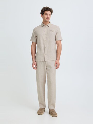 INDICODE JEANS Regular Fit Leinenhemd ' IDTropelo ' in Beige