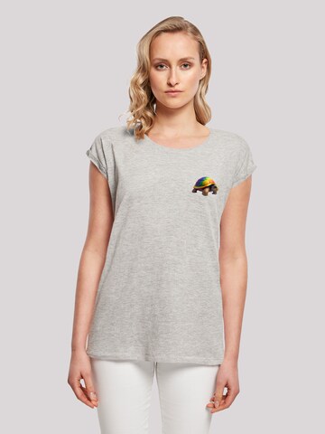 T-shirt 'Rainbow Turtle' F4NT4STIC en gris : devant