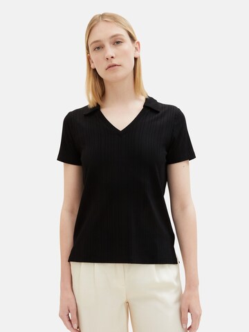 TOM TAILOR Shirt in Black: front