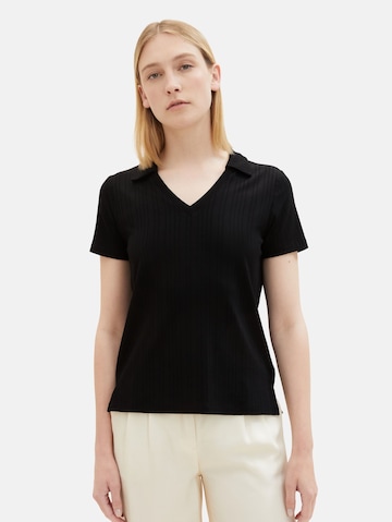 TOM TAILOR Shirt in Black: front