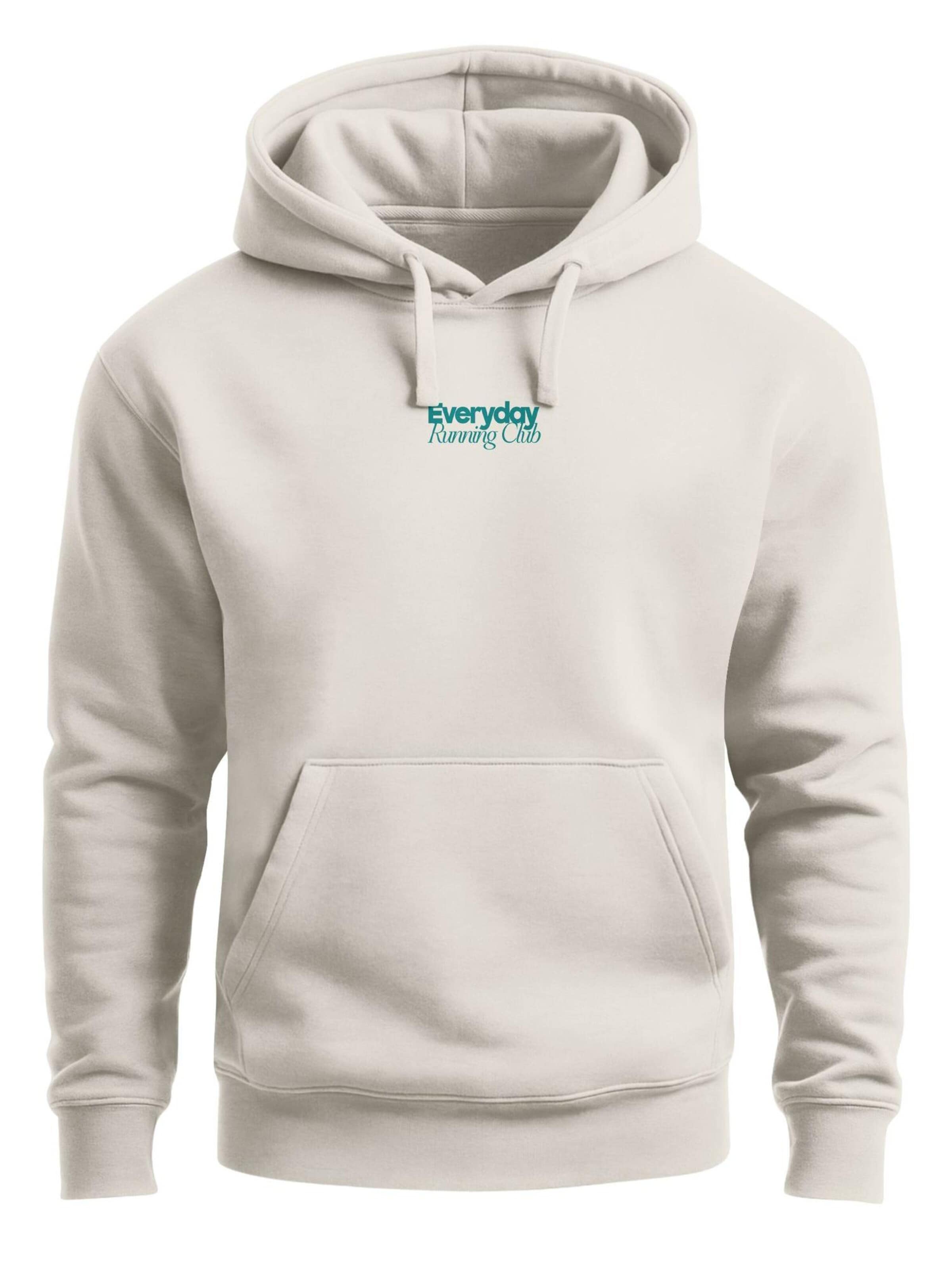 Neverless Sweatshirt 'Everyday Running Club' in Beige: front