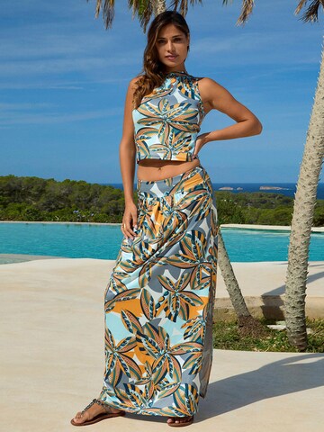 Jupe 'Maxi skirt Palm' Chic by Lirette en orange : devant