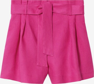 MANGO Regular Plissert bukse i rosa: forside