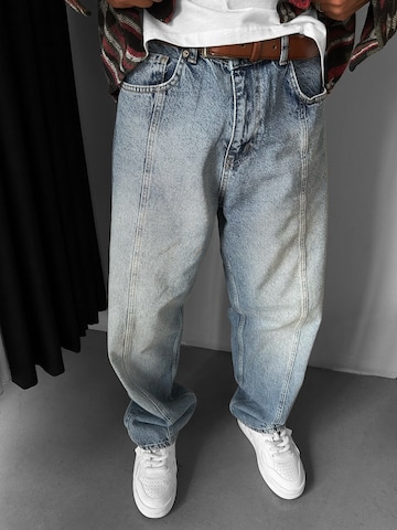 Kleidermafia - Ropa ancha Vaquero 'Front Line Baggy Jeans - Light Blue' en azul: frente
