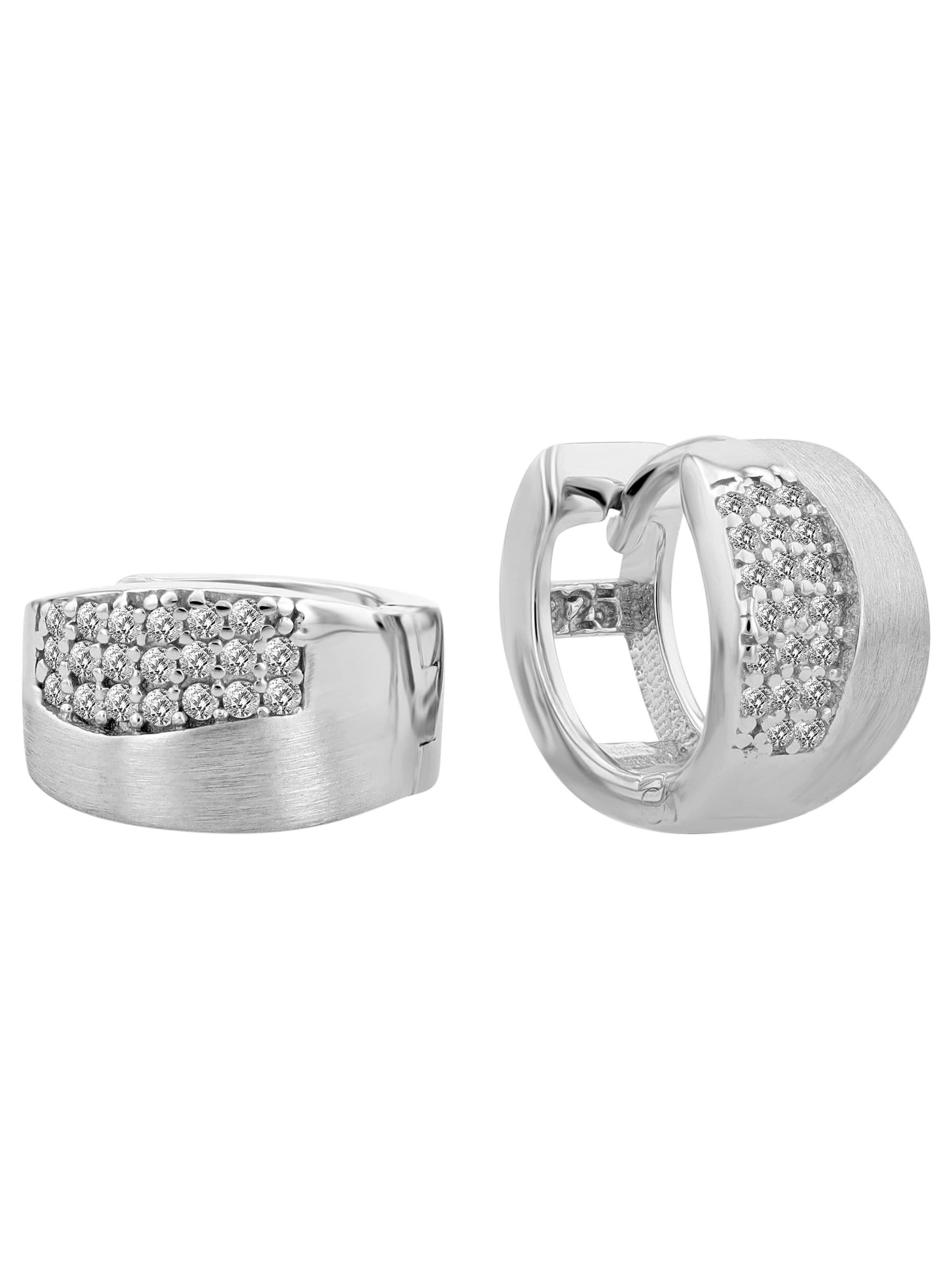 Akzent Earrings '"Papoila" aus 925 Sterlingsilber, rhodiniert, langlebig' in Silver: front