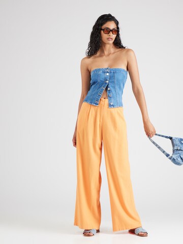 TOPSHOP Szeroka nogawka Cygaretki w kolorze pomarańczowy